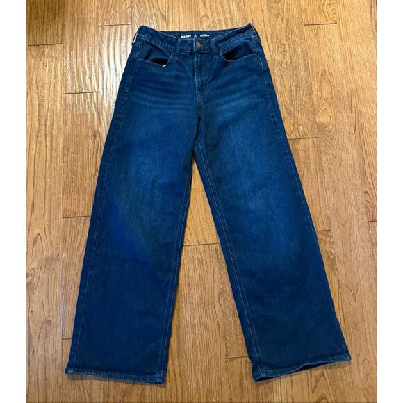 Old Navy Wow high rise wide-leg crop dark wash jeans size 4 petite - Picture 3 of 11